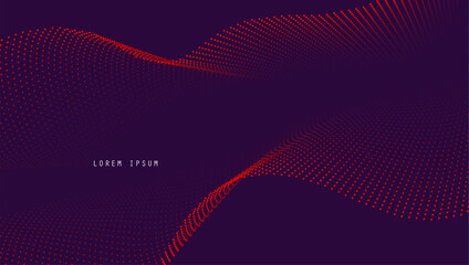 Vector background with color abstract wave dots