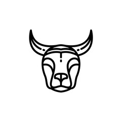 Design Vector Cow Black With line art style