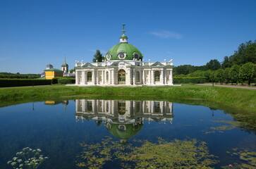 Fototapeta na wymiar Moscow, Russia - June 17, 2021: The Grotto Pavilion in the Kuskovo Estate Museum