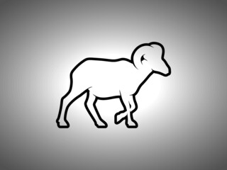Sheep Silhouette. Isolated Vector Animal Template for Logo Company, Icon, Symbol etc