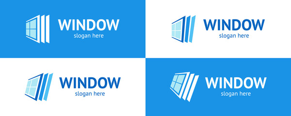 Trendy window logo set
