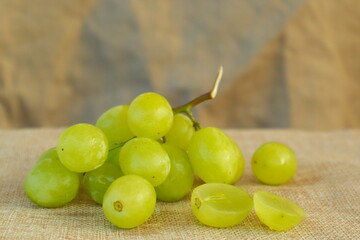 grapes on a table