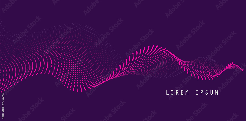 Aufkleber Vector background with color abstract wave dots