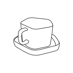 A combo cup use for drinking tea and coffee vector