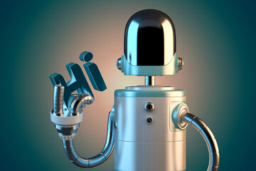 Friendly robot. 3D illustration. Isolated.