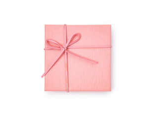 Pink gift box on isolated white background