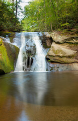 Scenic waterfall in North Carolina