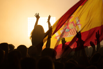 Spain supporters and fans during football match