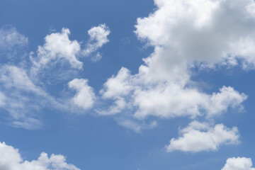 cloud and blue sky , white fluffy nature background texture