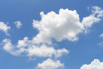 Naklejka na ściany i meble cloud and blue sky , white fluffy nature background texture