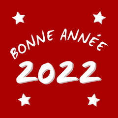 simple illustration of a happy new year 2022 white text on red background 