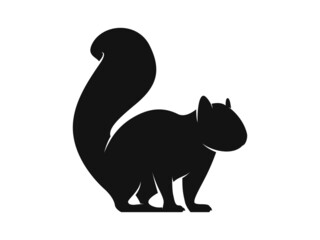 Squirrel Silhouette. Isolated Vector Animal Template for Logo Company, Icon, Symbol etc