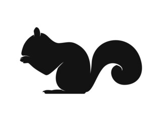 Squirrel Silhouette. Isolated Vector Animal Template for Logo Company, Icon, Symbol etc