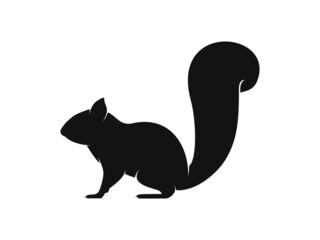 Squirrel Silhouette. Isolated Vector Animal Template for Logo Company, Icon, Symbol etc