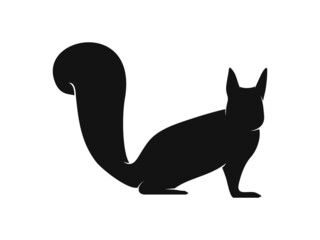 Squirrel Silhouette. Isolated Vector Animal Template for Logo Company, Icon, Symbol etc
