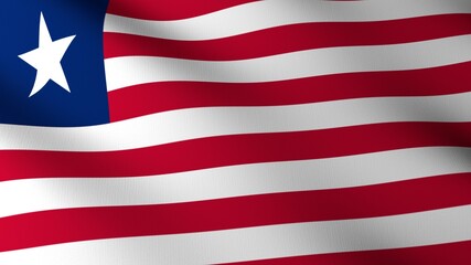 Flag of The Liberia. Flag's image are rendered in real 3D software.