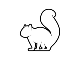 Squirrel Silhouette. Isolated Vector Animal Template for Logo Company, Icon, Symbol etc