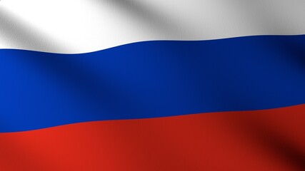 Flag of The Russia. Flag's image are rendered in real 3D software.