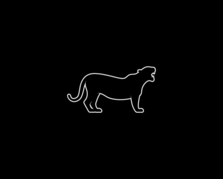 Tiger Silhouette. Isolated Vector Animal Template for Logo Company, Icon, Symbol etc