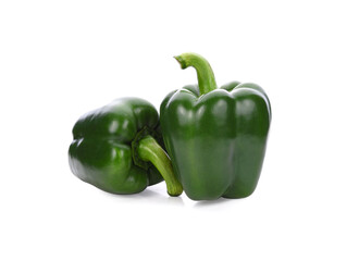 Green sweet pepper isolated on white background