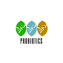 Probiotics logo. Bacteria logo. Concept of healthy nutrition ingredient for therapeutic purposes. Simple flat style trend modern logotype graphic design isolated