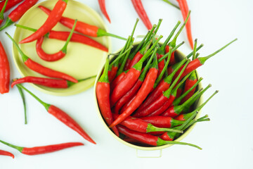 Hot red pepper on a white background.