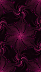 Seamless pink and black pattern lace on black background. Floral abstract gothic motifs. For print, fashion, accessories, textile, decorative, media, package, wrapping, wallpaper.