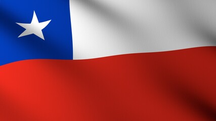 Flag of The Chile. Flag's image are rendered in real 3D software.