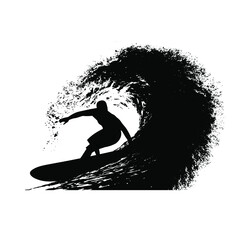 Surfer on the wave vector illustration