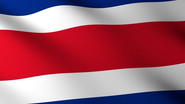Flag of The Costa Rica. Flag's image are rendered in real 3D software.