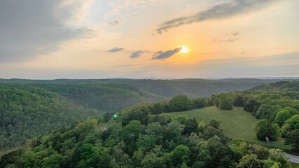 Sunset over the Ozark Mountains in Arkansas