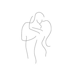 minimalistic illustration of a loving couple
