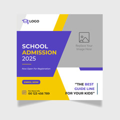 School Admission Social Media Post & Back to School Web Banner Template