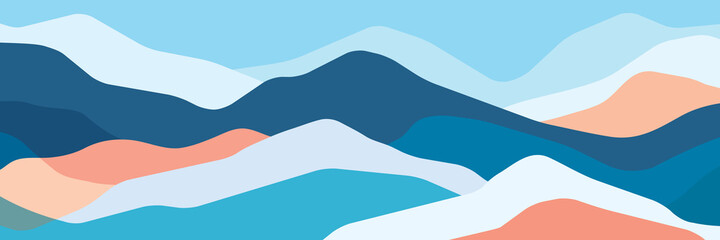 Multicolor mountains, translucent waves, abstract color glass shapes, modern background, vector design Illustration for you project