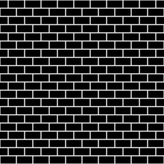 Black and white brick wall background. Seamless repeating pattern. Vector illustration.