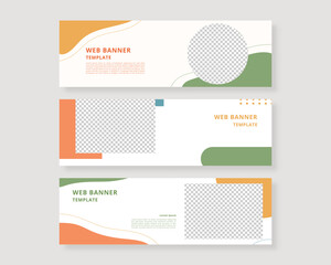 Fototapeta premium Web banner template set. Collection of horizontal banners design. Vector illustration.