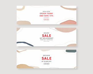 Fototapeta premium Web banner template set. Collection of horizontal banners design. Vector illustration.