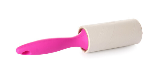 Lint roller on white background