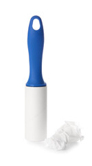 Lint roller on white background