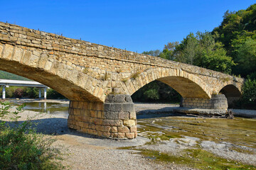 Ancient stone bridge in Dakhovskaya village