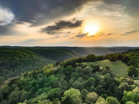 Sunset Over The Ozark Mountains In Arkansas