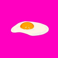 Fried egg on a colour background