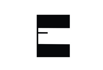 Stylish black logo of letter E for initial name or company name.