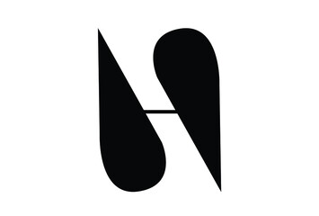 Stylish black logo of letter H for initial name or company name.