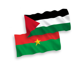 Flags of Burkina Faso and Palestine on a white background