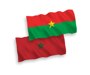 Flags of Burkina Faso and Morocco on a white background