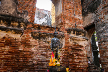 King Narai statue in King Narai's Palace (Phra Narai Ratchanivet) in Lopburi in Somdet Phra Narai...