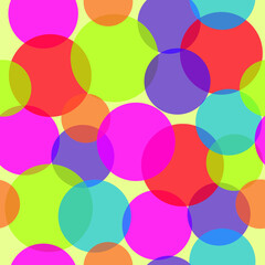 Seamless Background Pattern of Colorful Transparent Circles