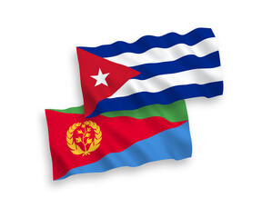Flags of Eritrea and Cuba on a white background