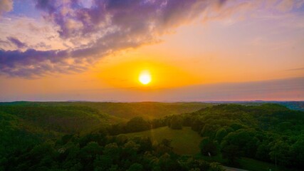 Sunset over the Ozark Mountains in Arkansas